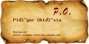 Pláger Oktávia névjegykártya